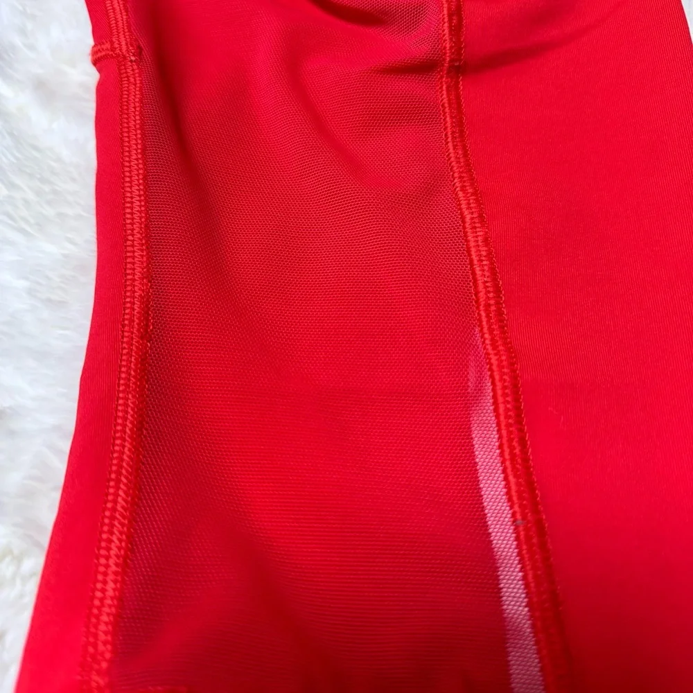 Lululemon Womens Red High Rise Ruched Stretch Mesh 17